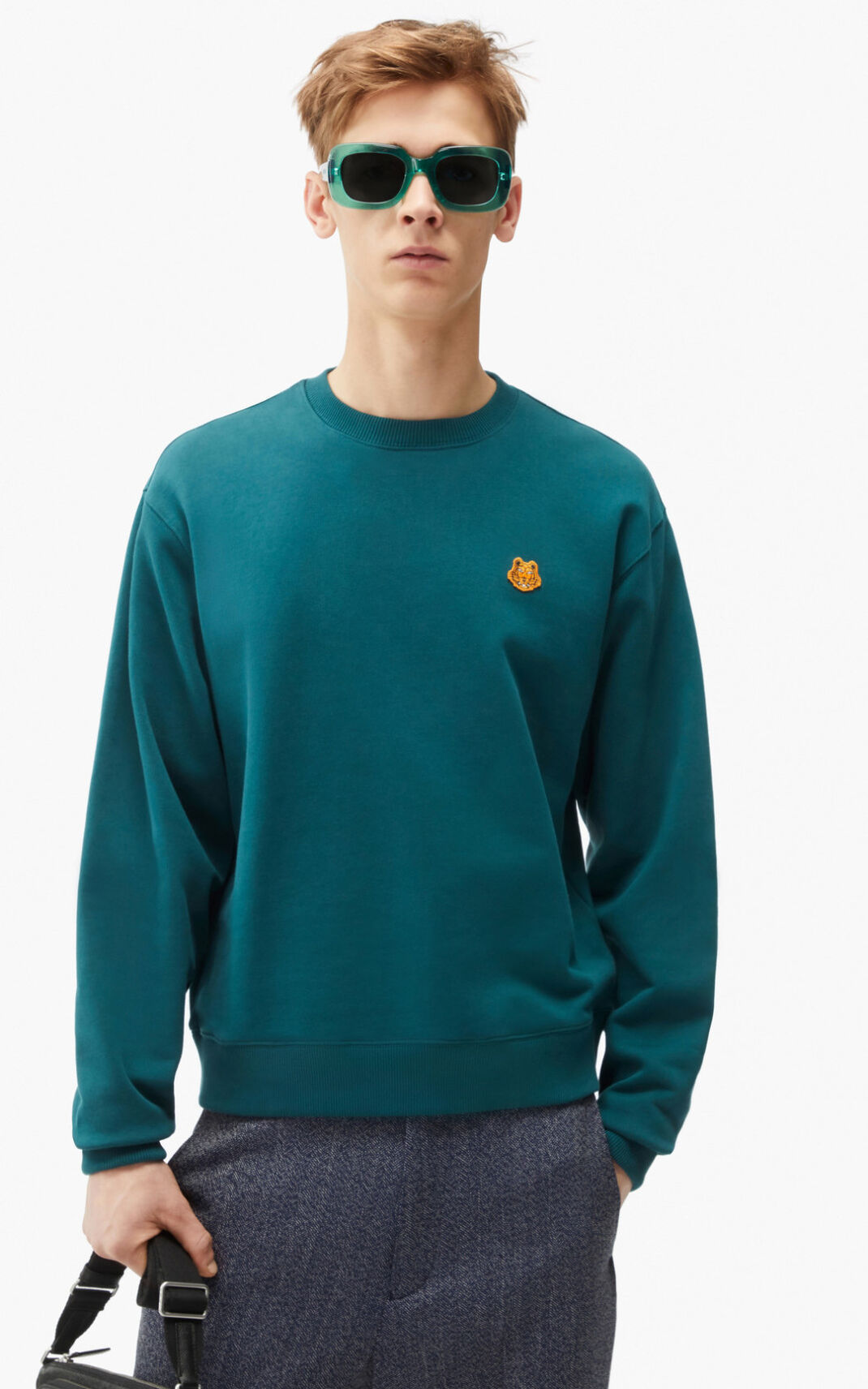 Kenzo Tiger Crest Sweatshirt Herre - Blå DK-352533